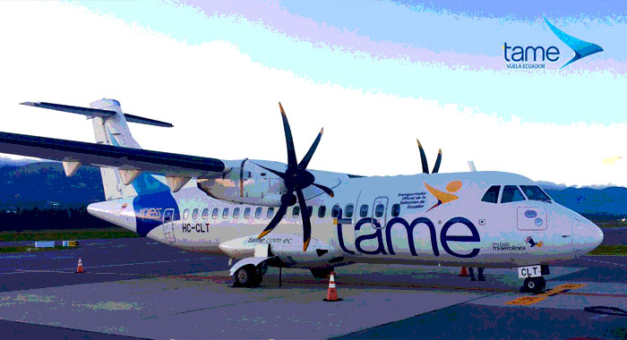 Avion de Tame via pichinchacomunicaciones.com.ec